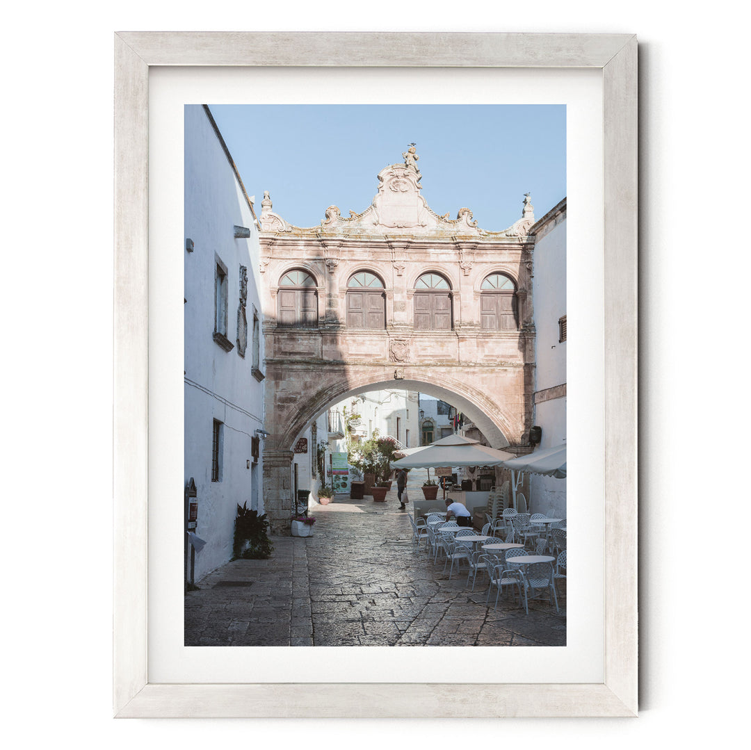 Ostuni, Puglia III, Italy – fine art print in a silver frame with white mat