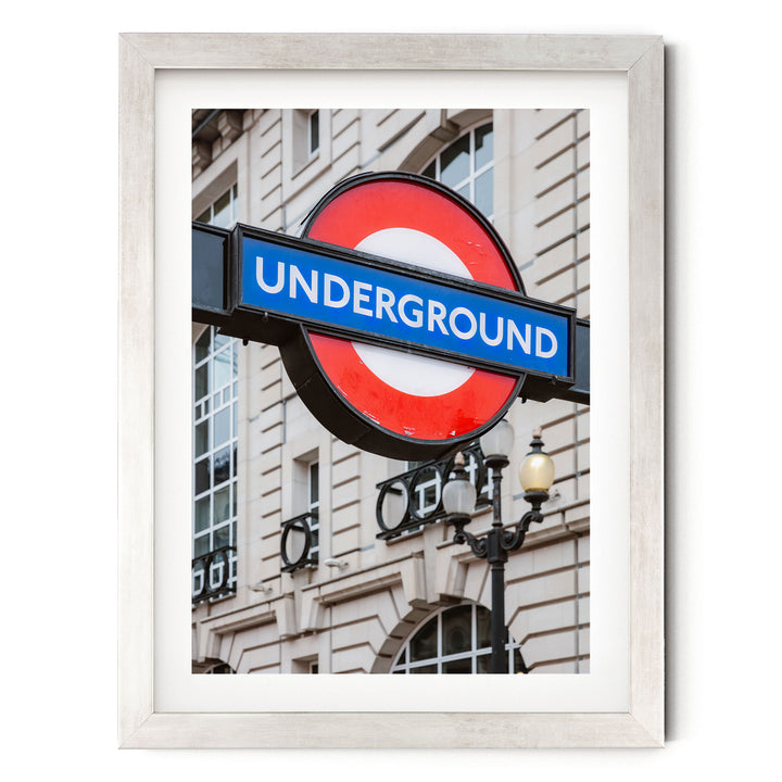 London Underground, England – fine art print in a silver frame with white mat