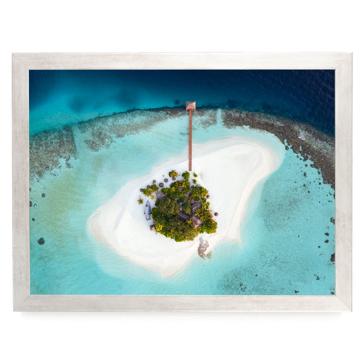 Desert Island, Maldives – fine art print in a silver frame, no mat