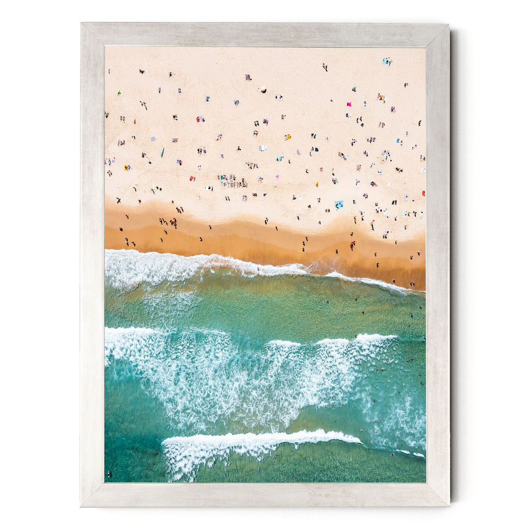Bondi Beach Aerial I, Sydney, Australia – fine art print in a silver frame, no mat