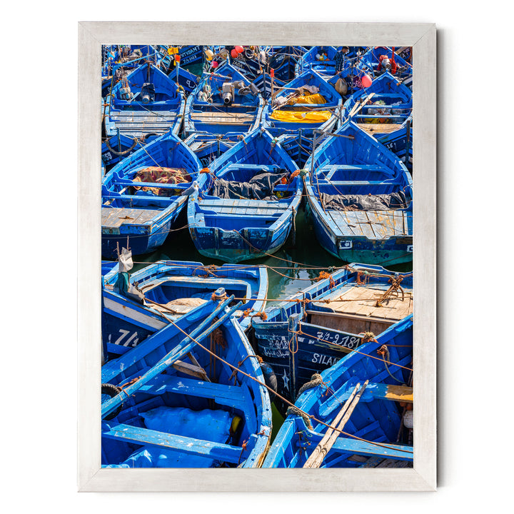 Fishing Boats, Essaouira, Morocco – fine art print in a silver frame, no mat