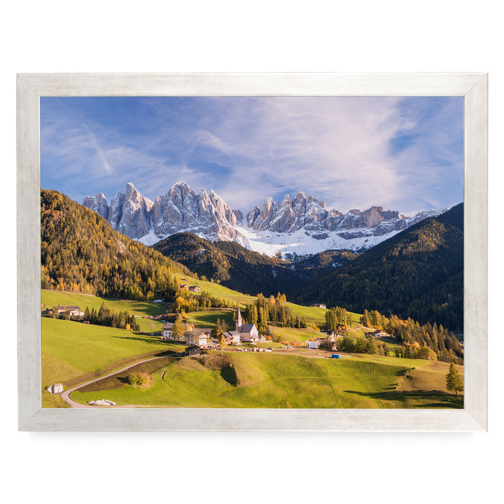 Funes Valley, Dolomites, Italy – fine art print in a silver frame, no mat