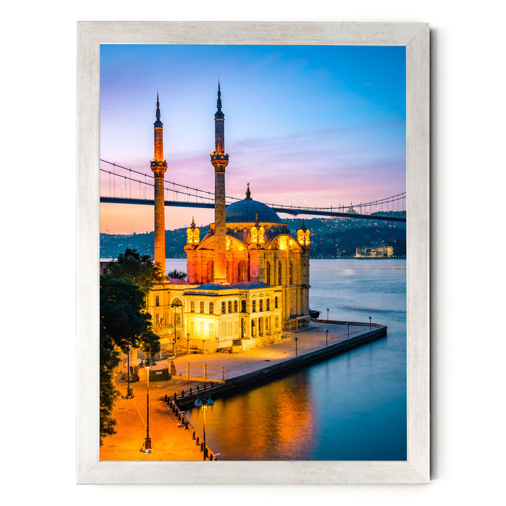 Dawn in Istanbul, Turkey – fine art print in a silver frame, no mat