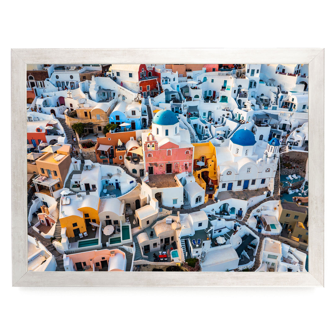 Santorini Colors, Oia, Greece – fine art print in a silver frame, no mat