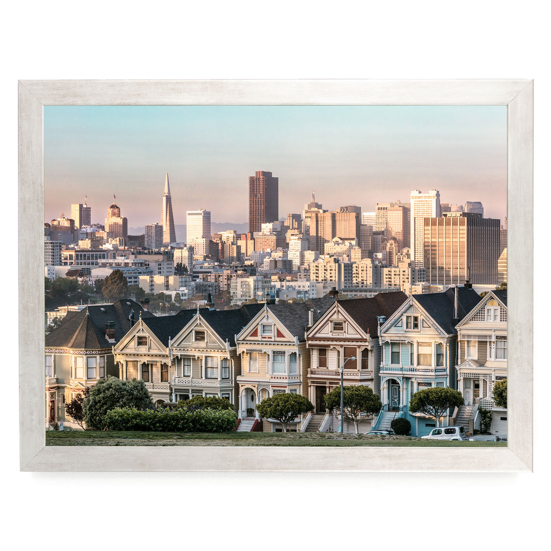 The Painted Ladies, San Francisco, California – fine art print in a silver frame, no mat