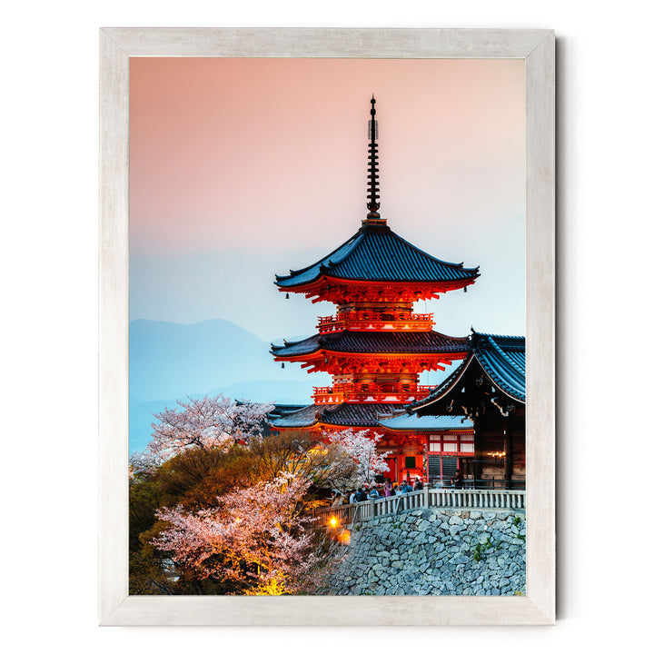 Kiyomizu-dera Temple, Kyoto, Japan – fine art print in a silver frame, no mat