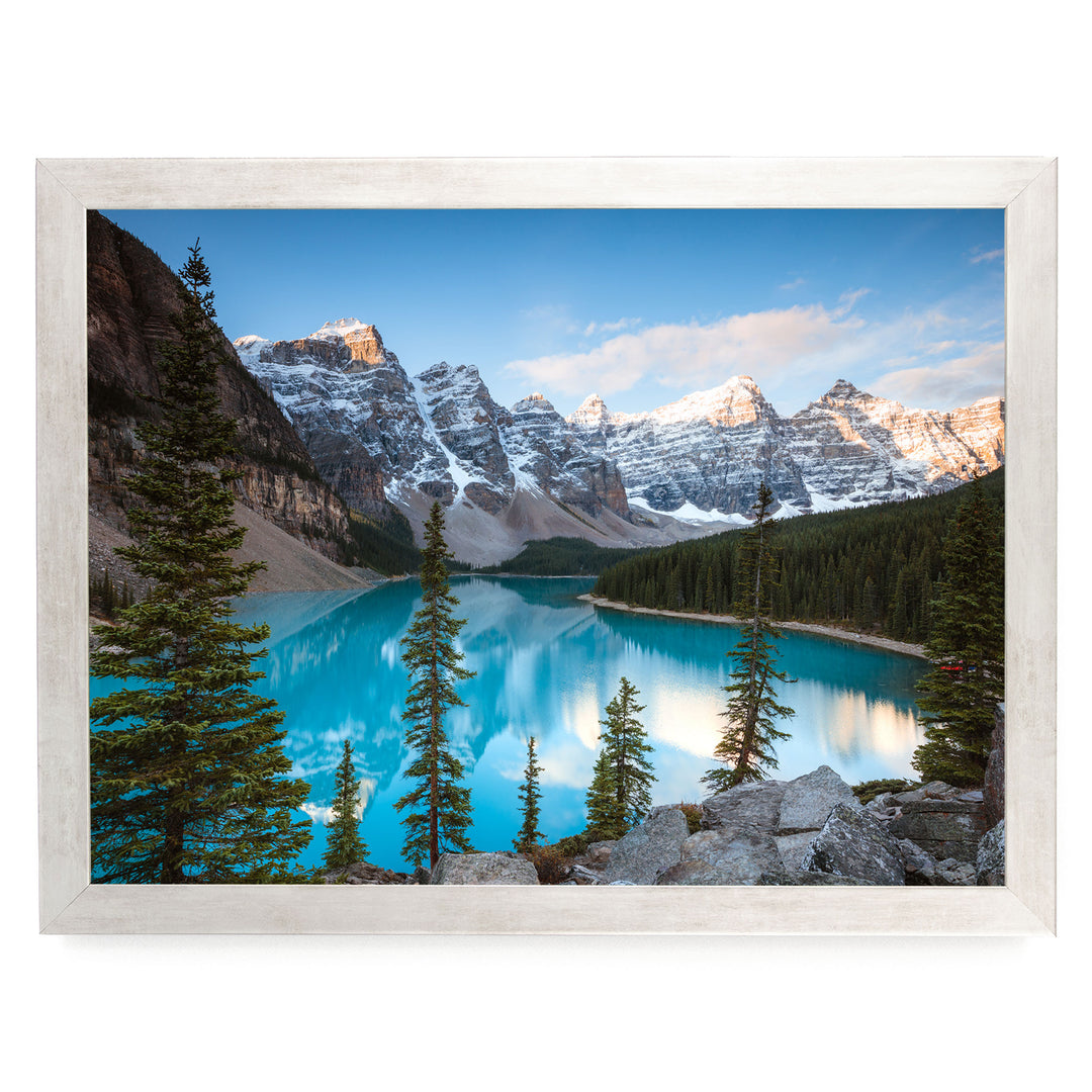 Moraine Lake I, Banff, Canada – fine art print in a silver frame, no mat