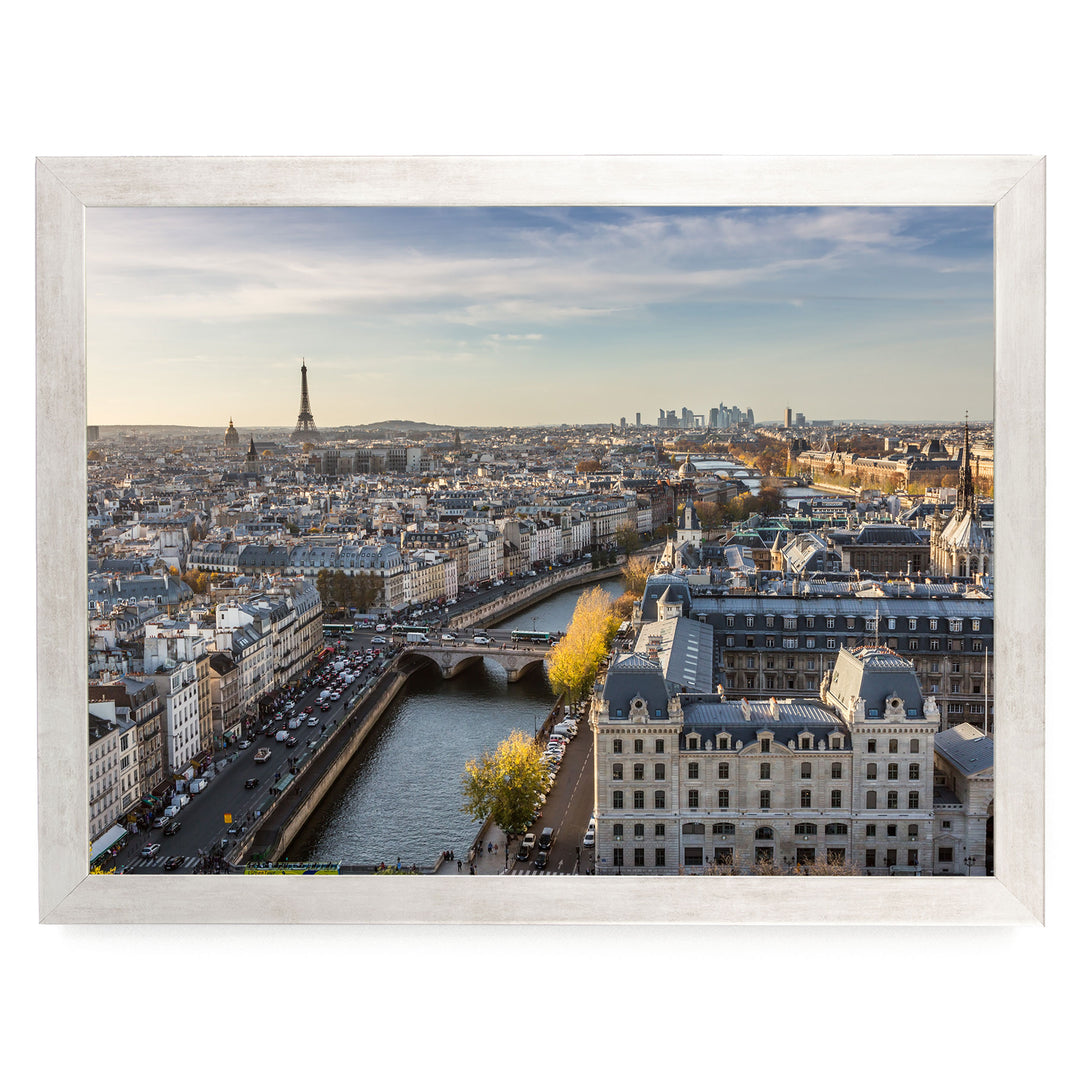 A View over Paris, France – fine art print in a silver frame, no mat