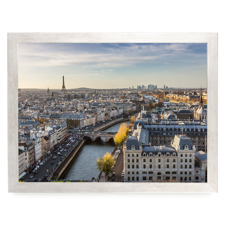 A View over Paris, France – fine art print in a silver frame, no mat