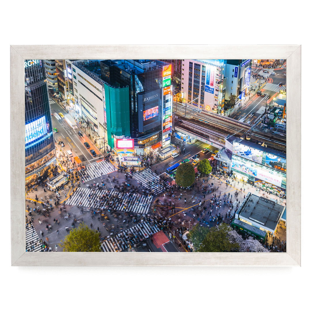 Shibuya Crossing III, Tokyo, Japan – fine art print in a silver frame, no mat