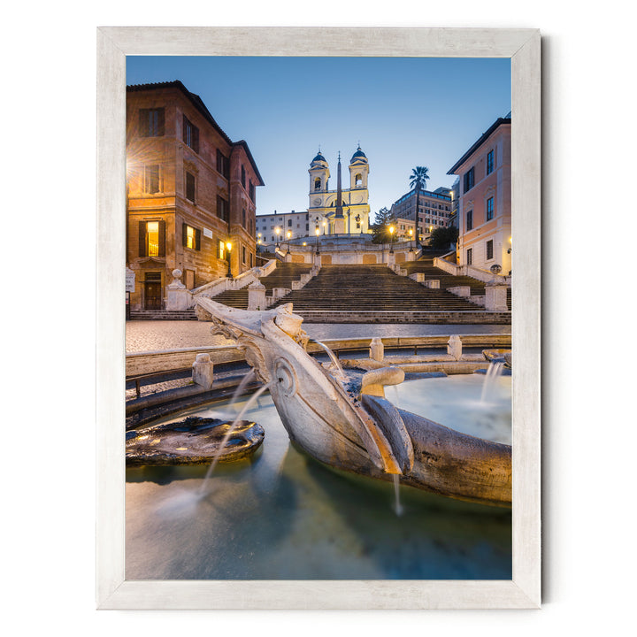 Spanish Steps, Rome II, Italy – fine art print in a silver frame, no mat