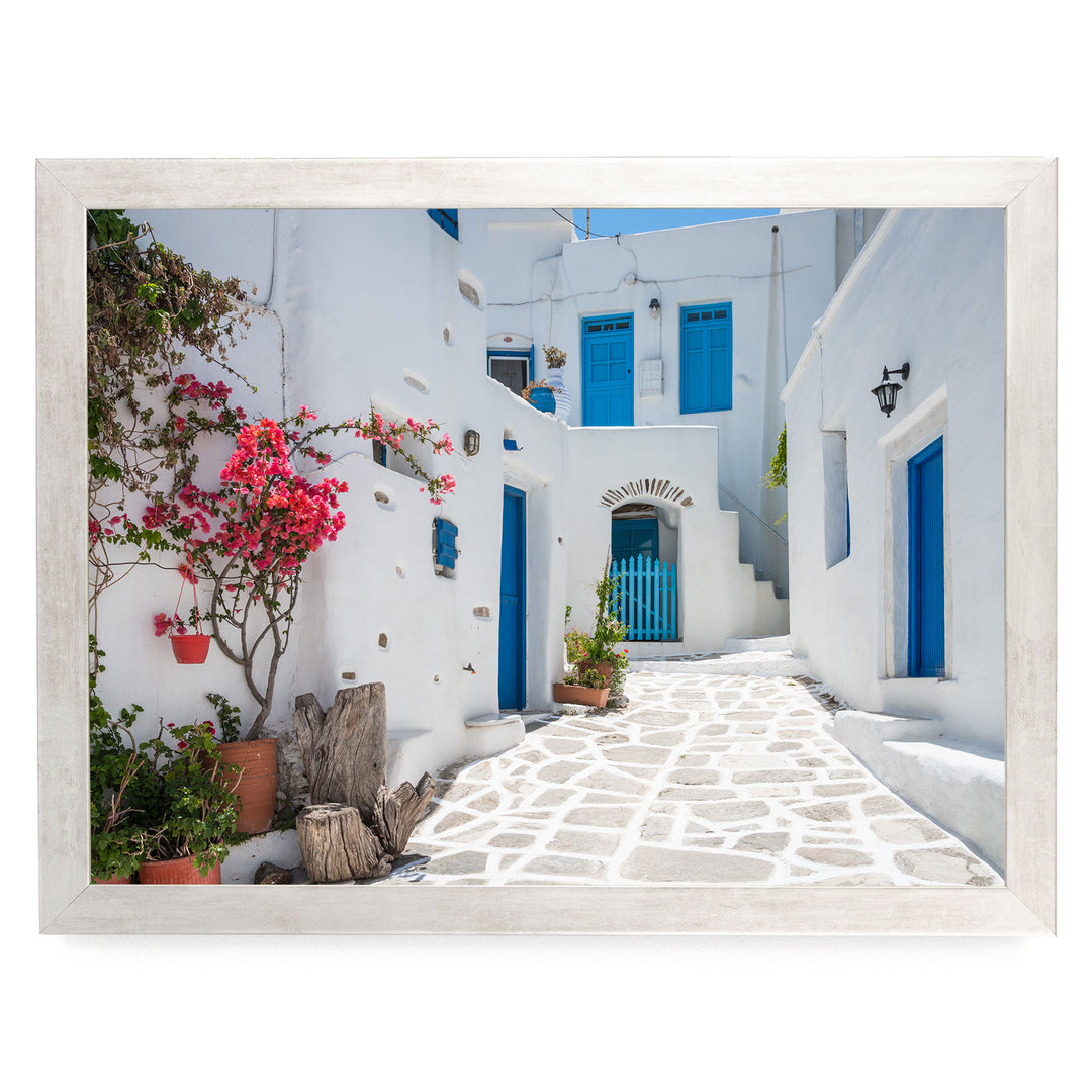 White Village, Paros, Greece – fine art print in a silver frame, no mat