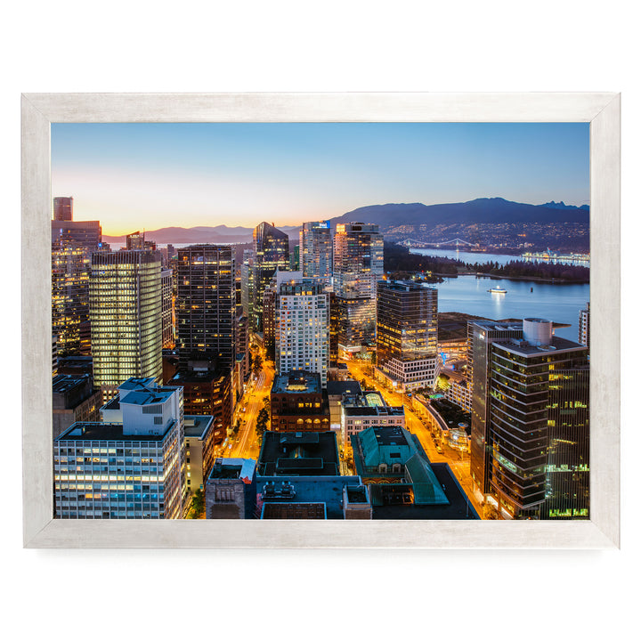 Vancouver Skyline, British Columbia, Canada – fine art print in a silver frame, no mat