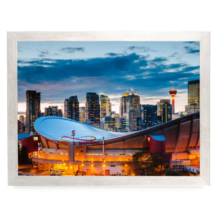 Calgary Skyline, Alberta, Canada – fine art print in a silver frame, no mat
