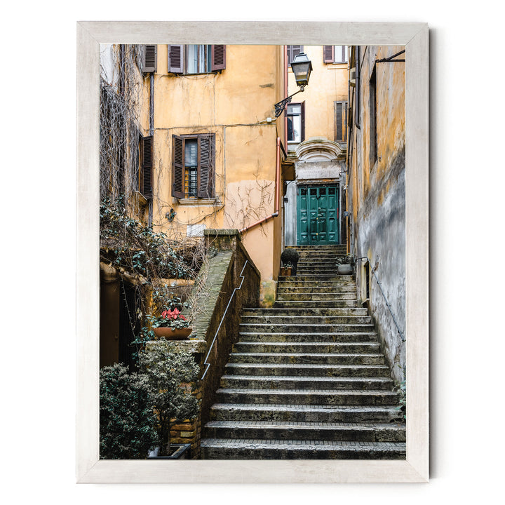 Alleys of Rome I, Italy – fine art print in a silver frame, no mat