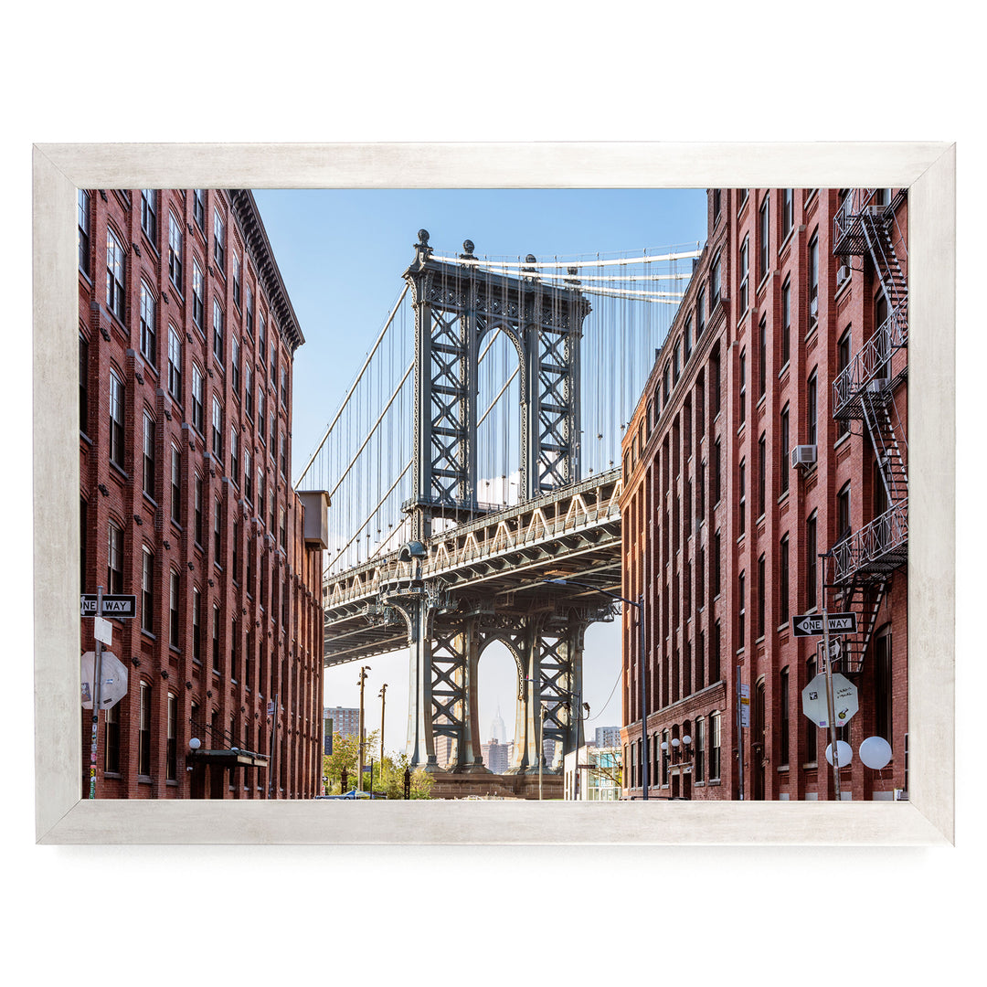 Manhattan Bridge, New York City – fine art print in a silver frame, no mat