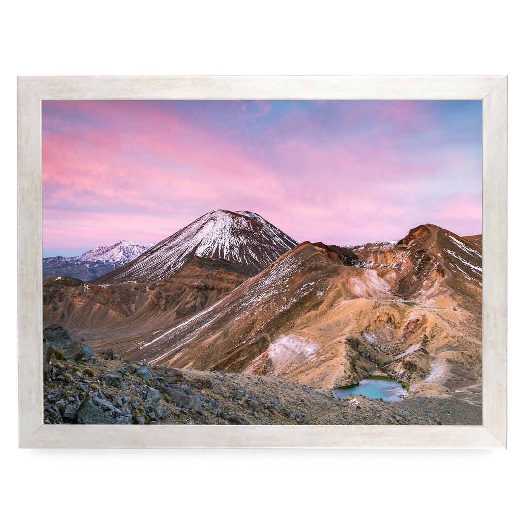 Tongariro Crossing, New Zealand – fine art print in a silver frame, no mat
