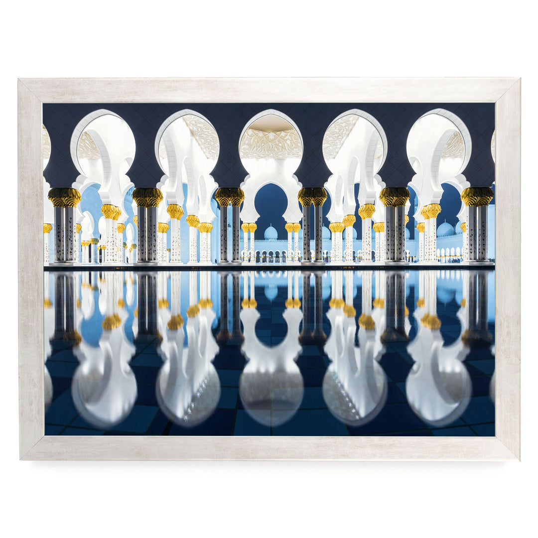 Mosque at Night, Abu Dhabi, UAE – fine art print in a silver frame, no mat