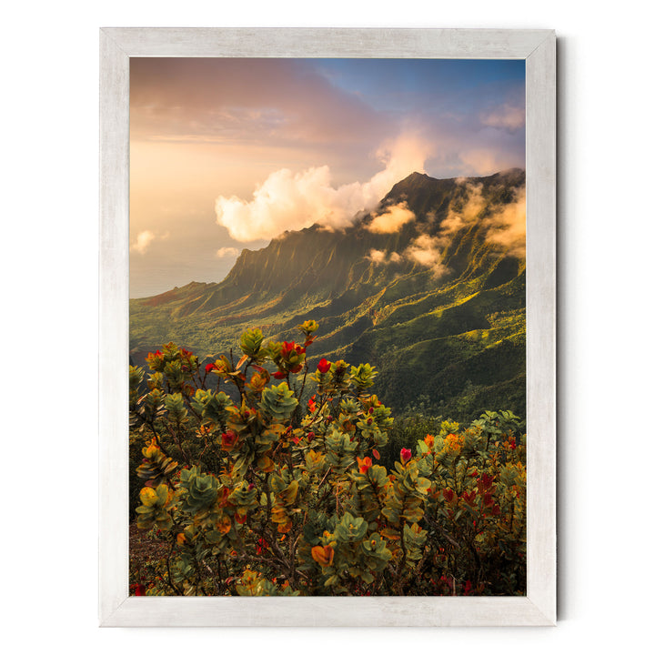 Hawaiian Dream II, Kalalau Valley, Kauai – fine art print in a silver frame, no mat