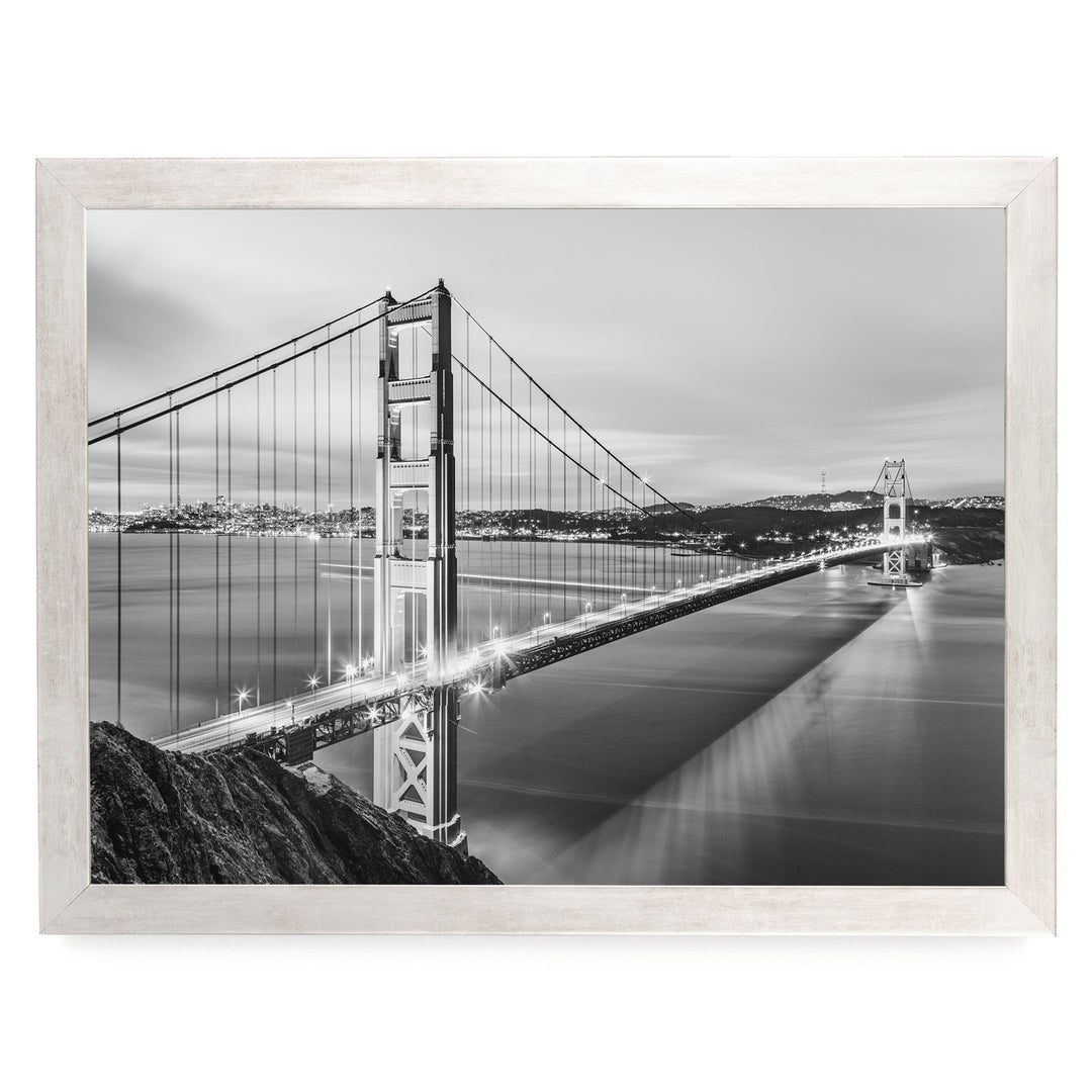 Dawn at the Golden Gate I, San Francisco, California – fine art print in a silver frame, no mat
