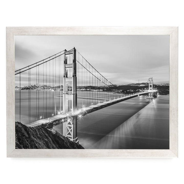 Dawn at the Golden Gate I, San Francisco, California – fine art print in a silver frame, no mat