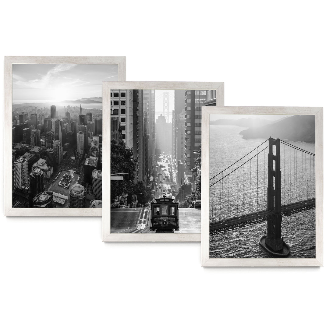San Francisco, California – Black and White Print Set – fine art print set in silver frames, no mat