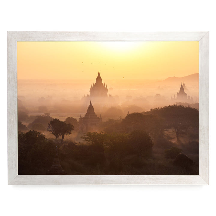 Bagan Pagodas I, Myanmar – fine art print in a silver frame, no mat