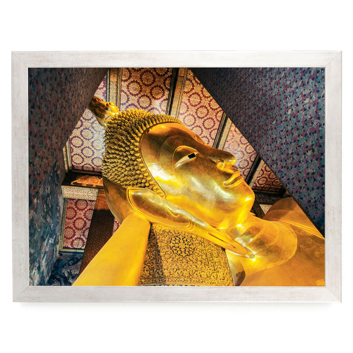 Reclining Buddha, Bangkok, Thailand – fine art print in a silver frame, no mat