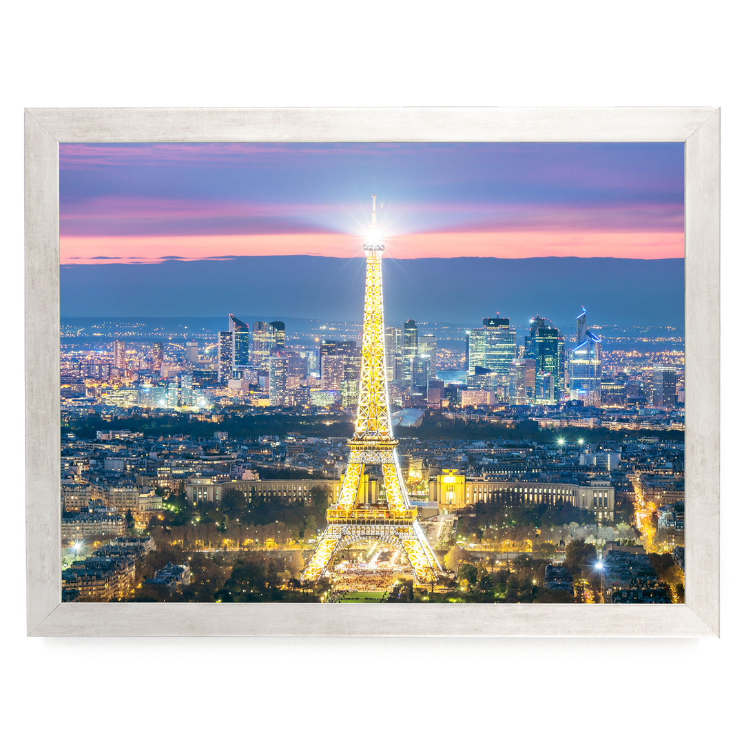 Night in Paris I, France – fine art print in a silver frame, no mat