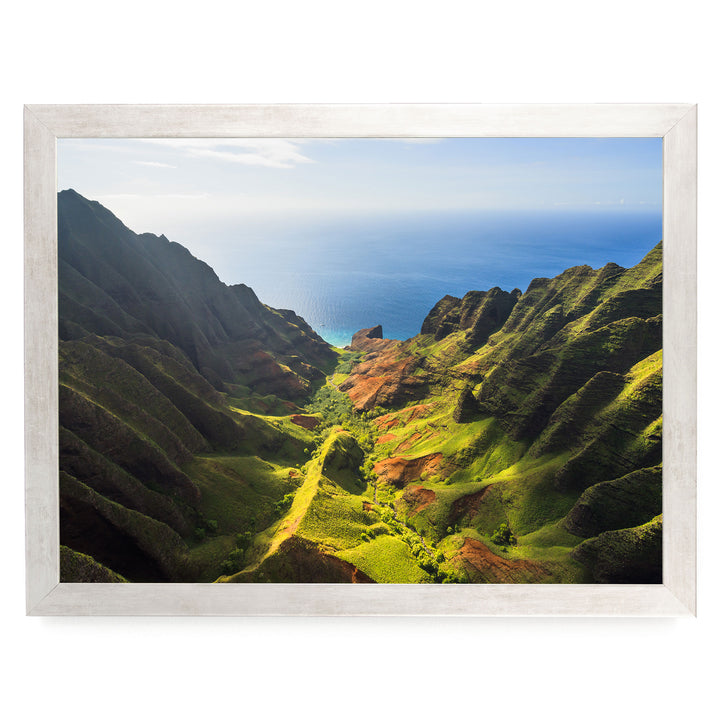 Green Valley, Kauai, Hawaii – fine art print in a silver frame, no mat