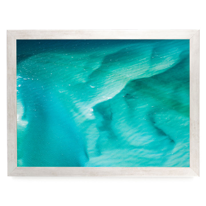 Ocean Abstract, Whitsundays, Australia – fine art print in a silver frame, no mat