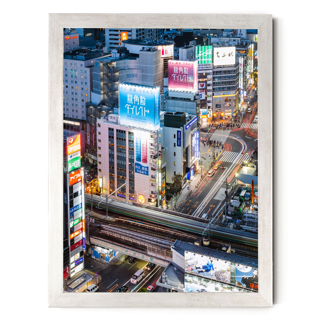 Tokyo Nights I, Japan – fine art print in a silver frame, no mat