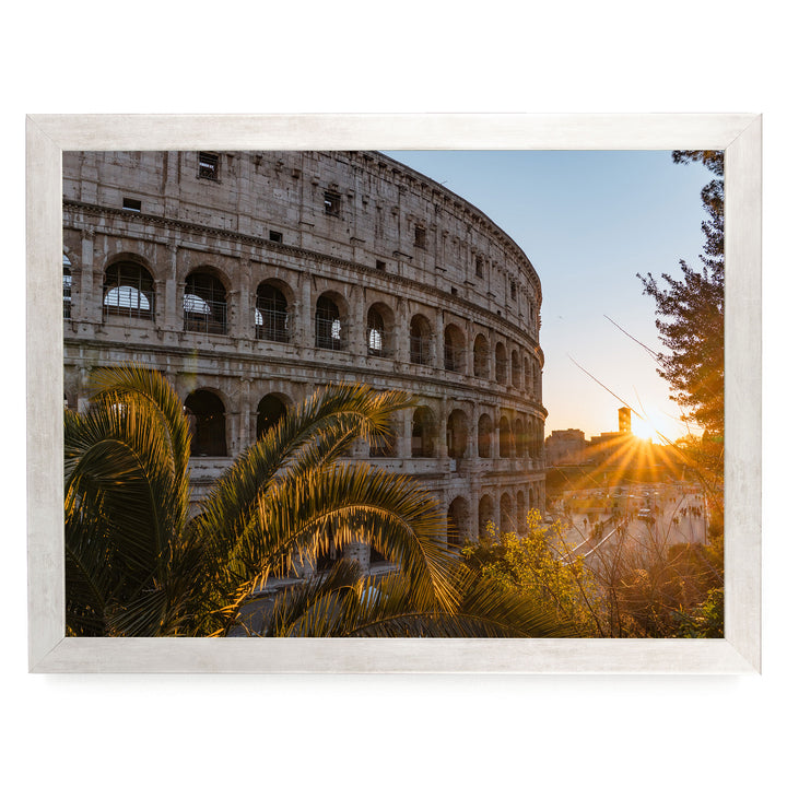 Colosseum at Sunset I, Rome, Italy – fine art print in a silver frame, no mat