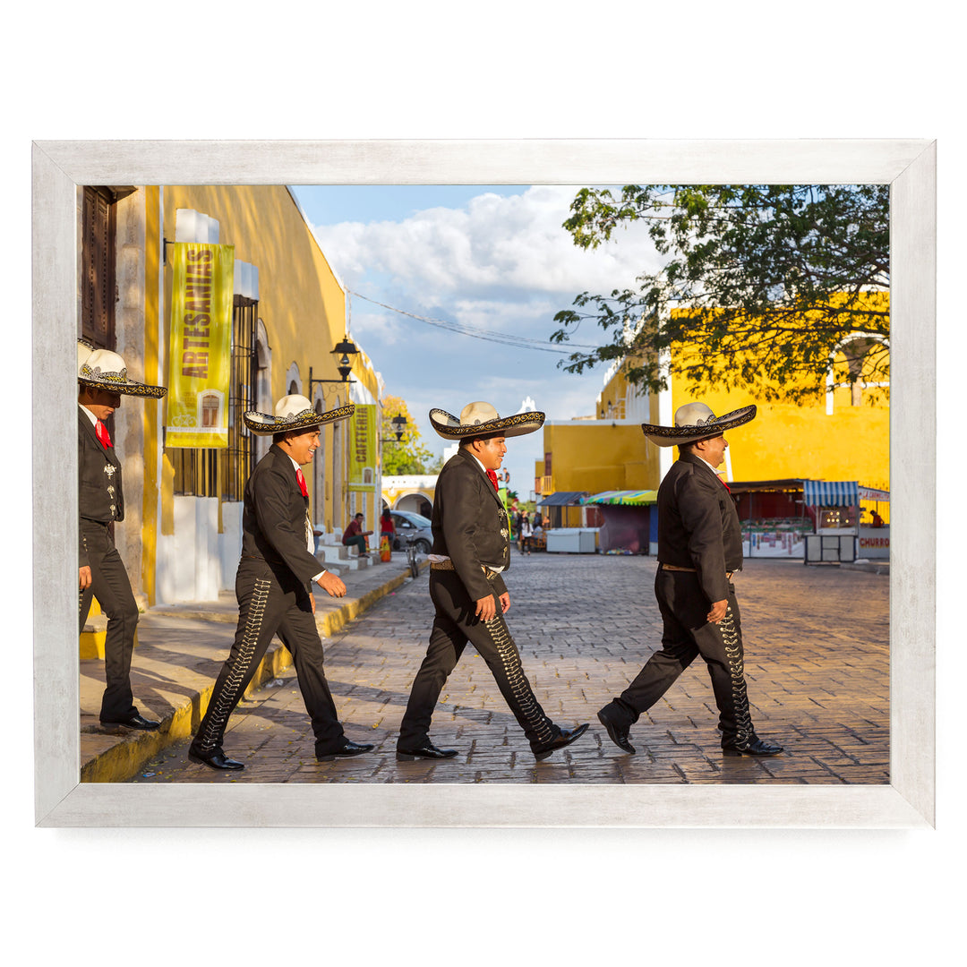Mariachis, Beatles Style, Mexico – fine art print in a silver frame, no mat