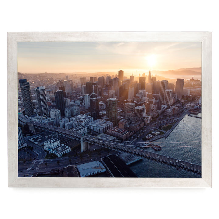 Last Light over San Francisco, California – fine art print in a silver frame, no mat