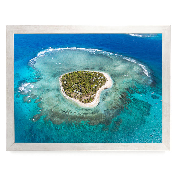 Heart Island, Fiji – fine art print in a silver frame, no mat