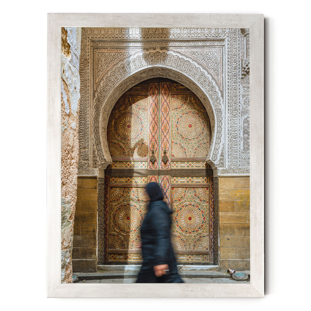 At the Medina, Fes, Morocco – fine art print in a silver frame, no mat