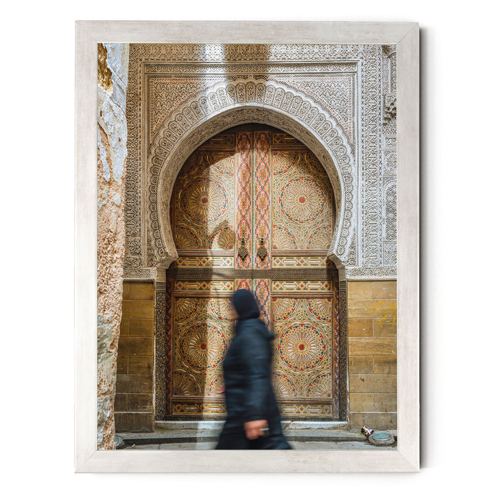At the Medina, Fes, Morocco – fine art print in a silver frame, no mat