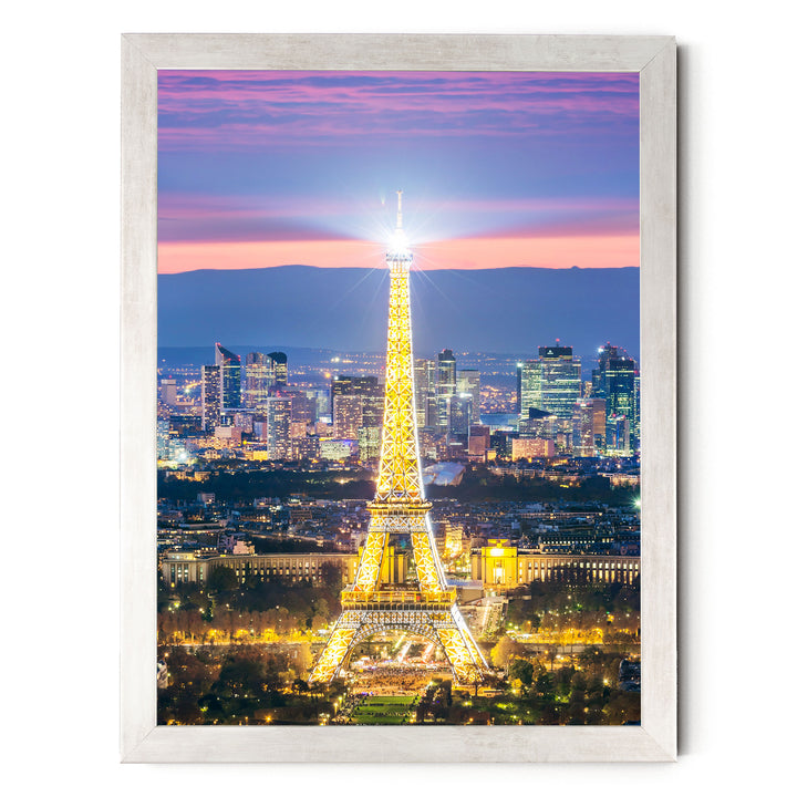 Night in Paris II, France – fine art print in a silver frame, no mat