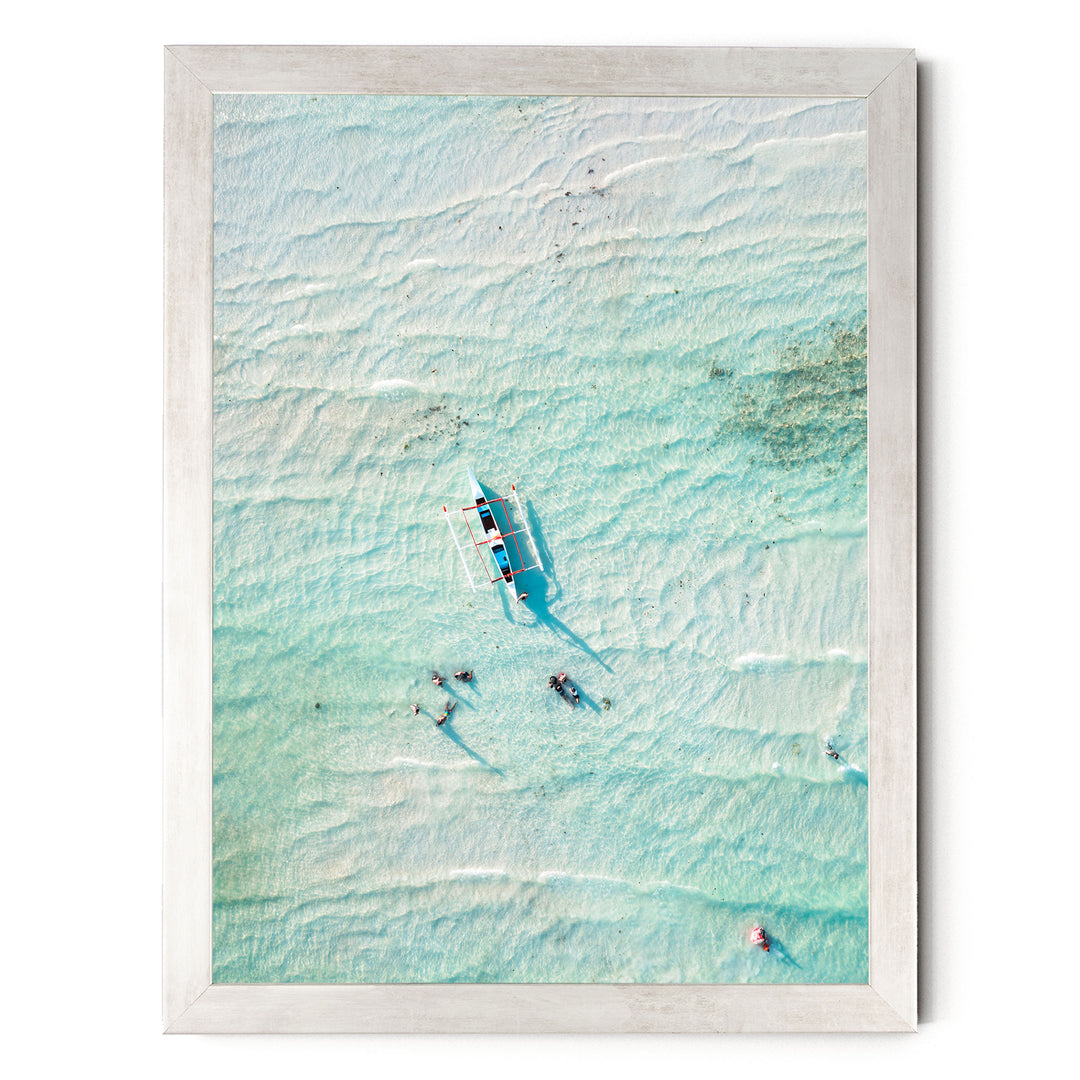 In the Turquoise Sea, Indian Ocean – fine art print in a silver frame, no mat