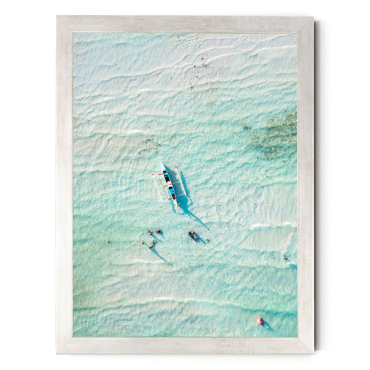 In the Turquoise Sea, Indian Ocean – fine art print in a silver frame, no mat