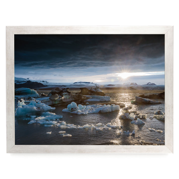 Midnight Sun, Iceland – fine art print in a silver frame, no mat