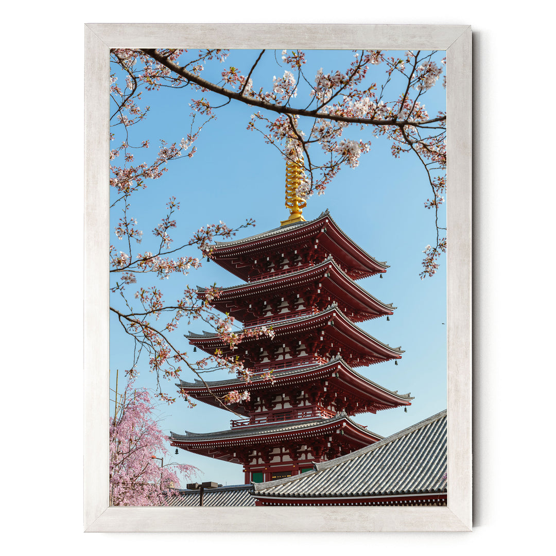 Asakusa Pagoda, Tokyo, Japan – fine art print in a silver frame, no mat
