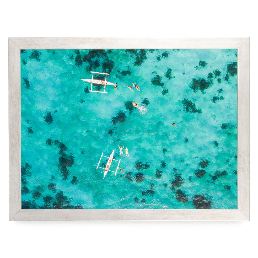 Snorkeling in the Sea, Maldives – fine art print in a silver frame, no mat