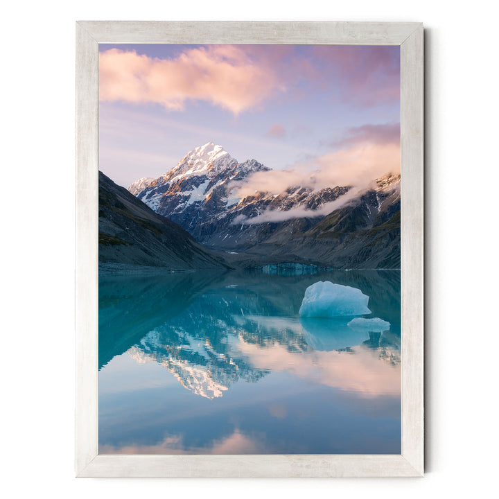 Mount Cook I, New Zealand – fine art print in a silver frame, no mat