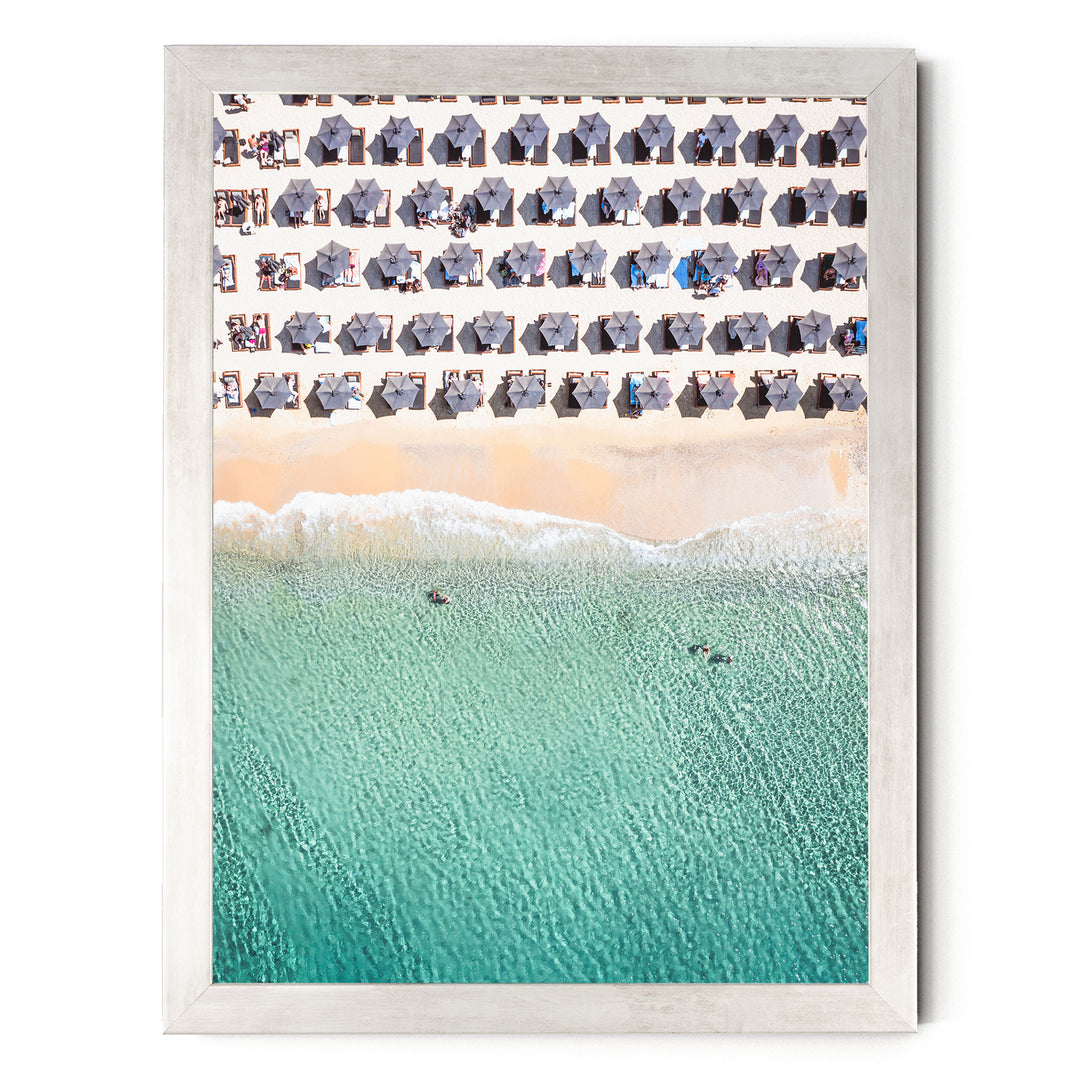 Mykonos Beach II, Elia, Greece – fine art print in a silver frame, no mat