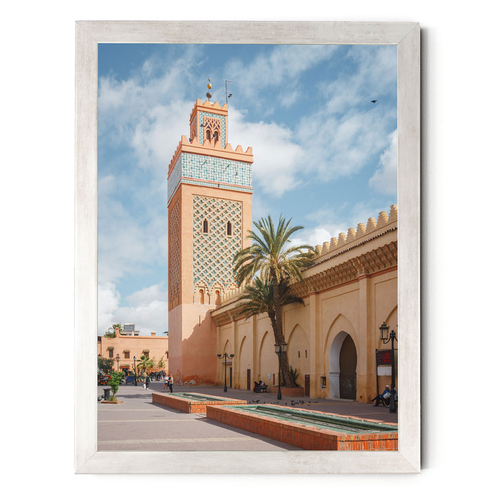 Moulay El Yazid Mosque, Marrakesh, Morocco – fine art print in a silver frame, no mat