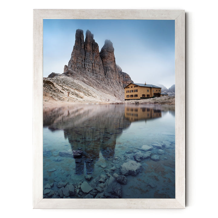 Vajolet Towers, Dolomites, Italy – fine art print in a silver frame, no mat