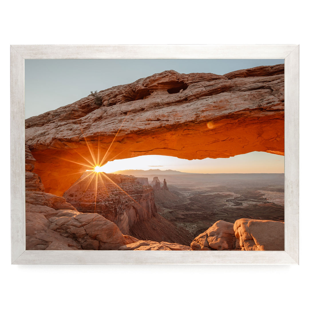 First Light on Mesa Arch, Canyonlands, Utah – fine art print in a silver frame, no mat