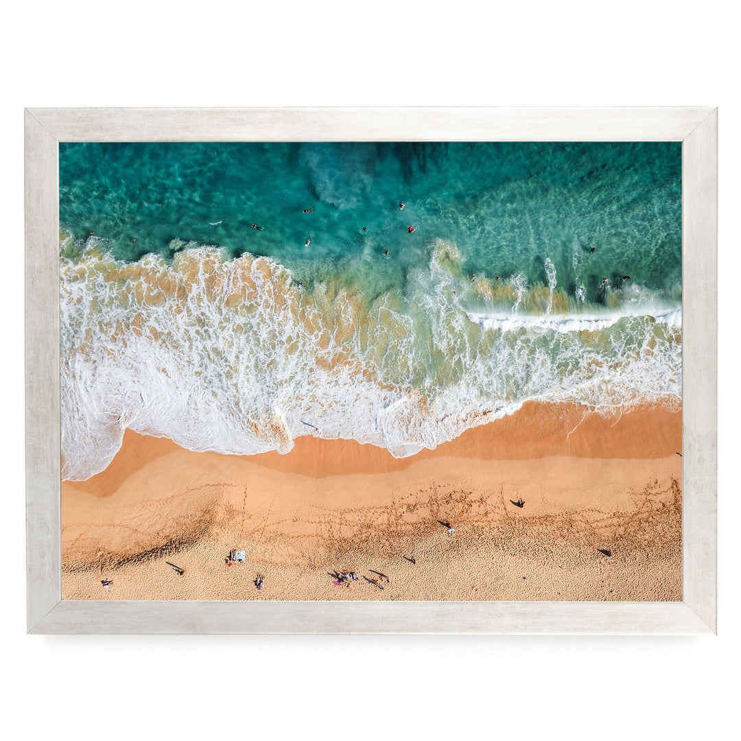 Hawaiian Beach, Oahu, Hawaii – fine art print in a silver frame, no mat